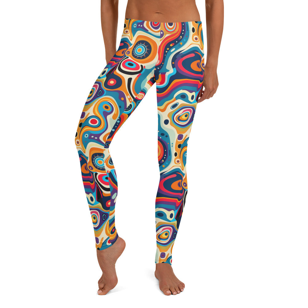 Psychedelic Circles Pattern Printed Leggings