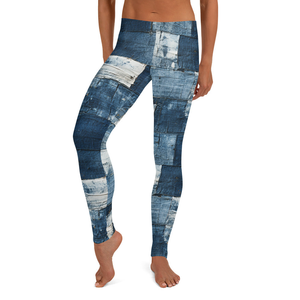 Washed Denim Print Leggings