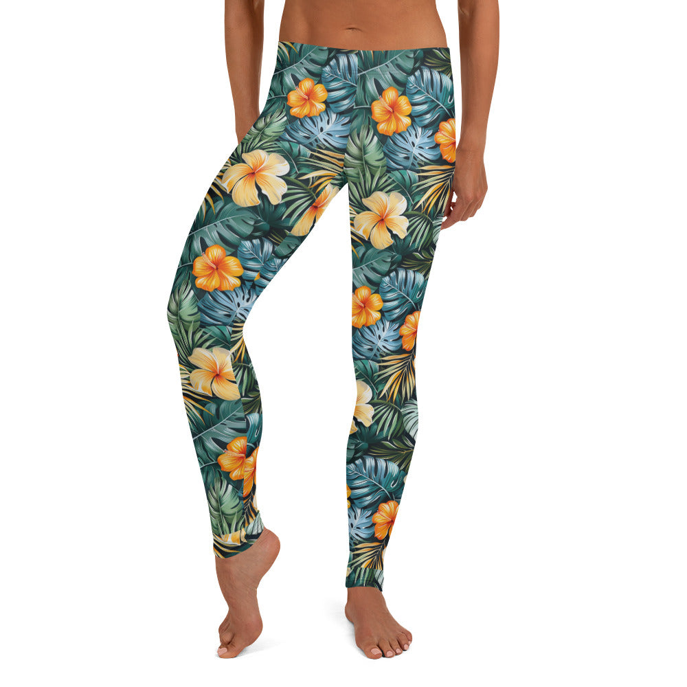 Tropical Floral Pattern Leggings