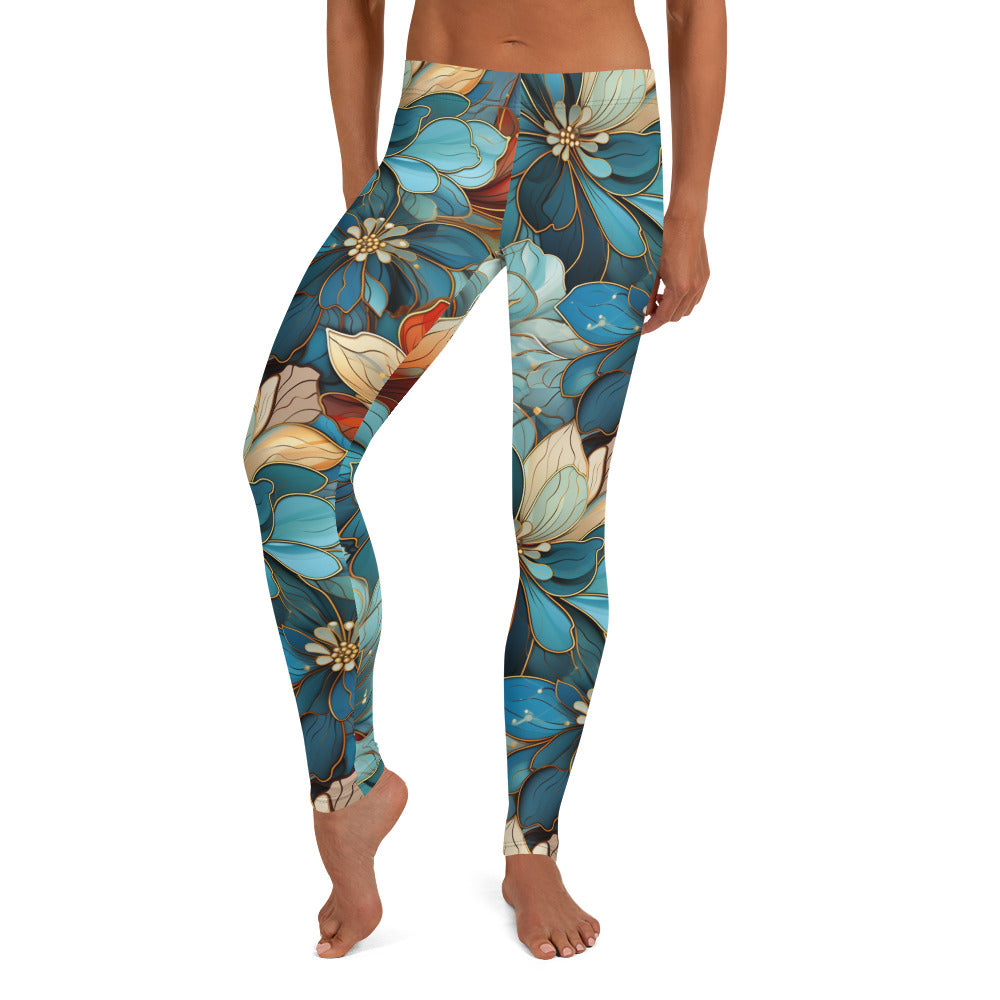 Floral Party Cloisonne Floral Printed Leggings