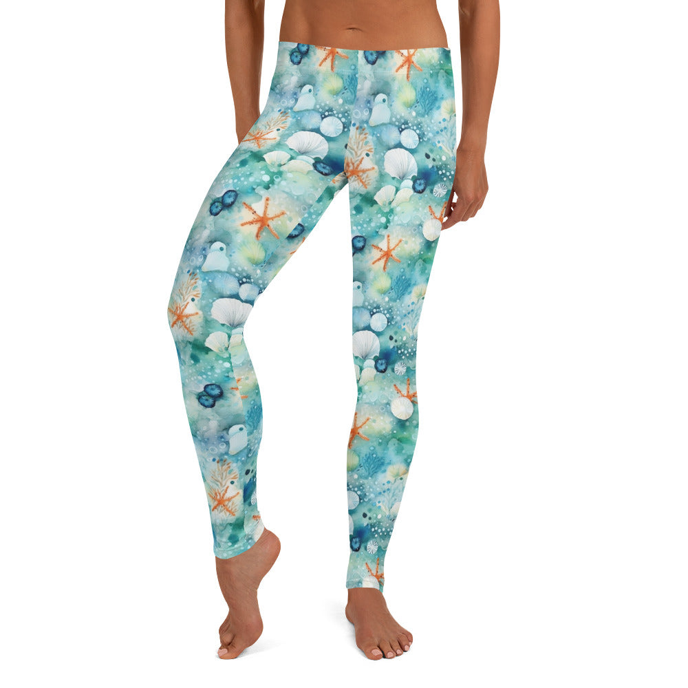 Star Fish Coral Life Printed Leggings