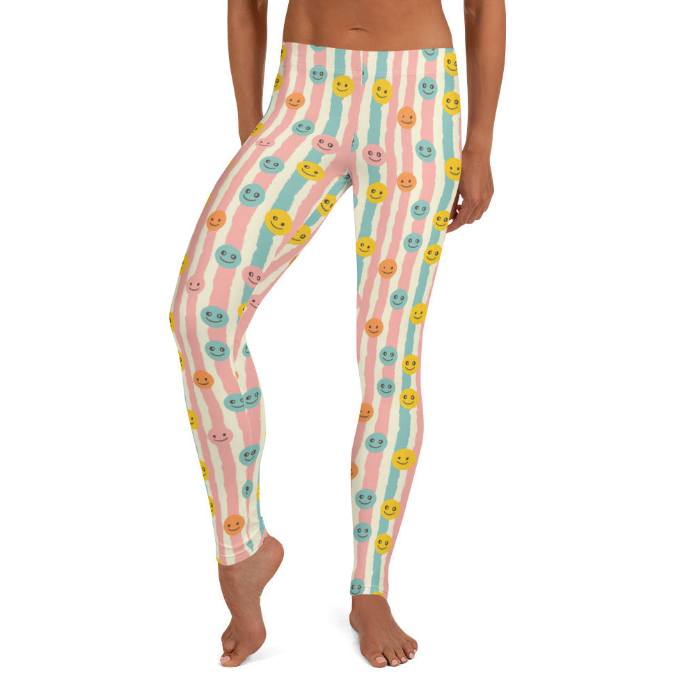 Groovy Smiley Emoji Printed Leggings