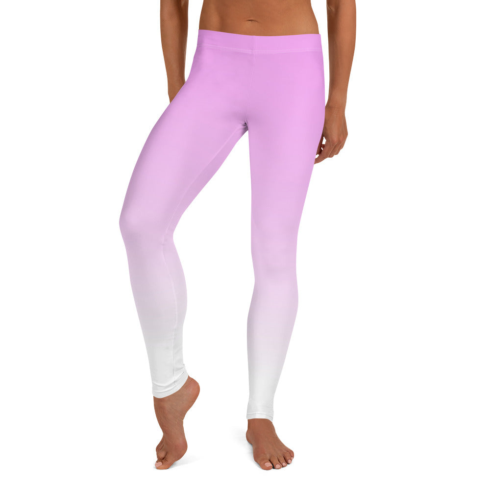 Ombre Pink to White Printed Leggings