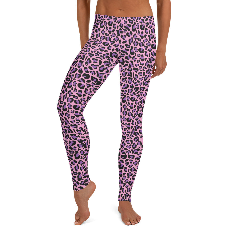 Purple & Pink Leopard Print Leggings