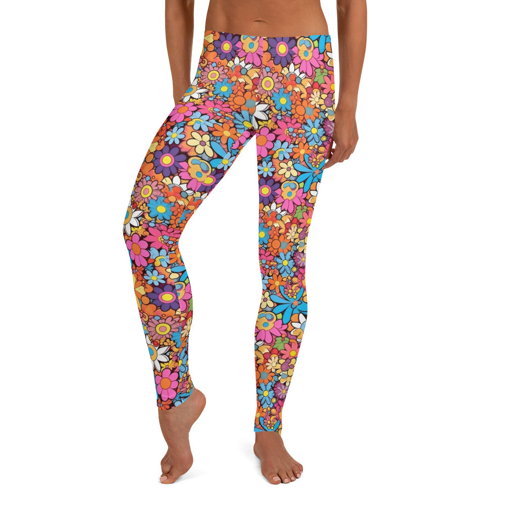 Vibrant Floral Hippie Leggings