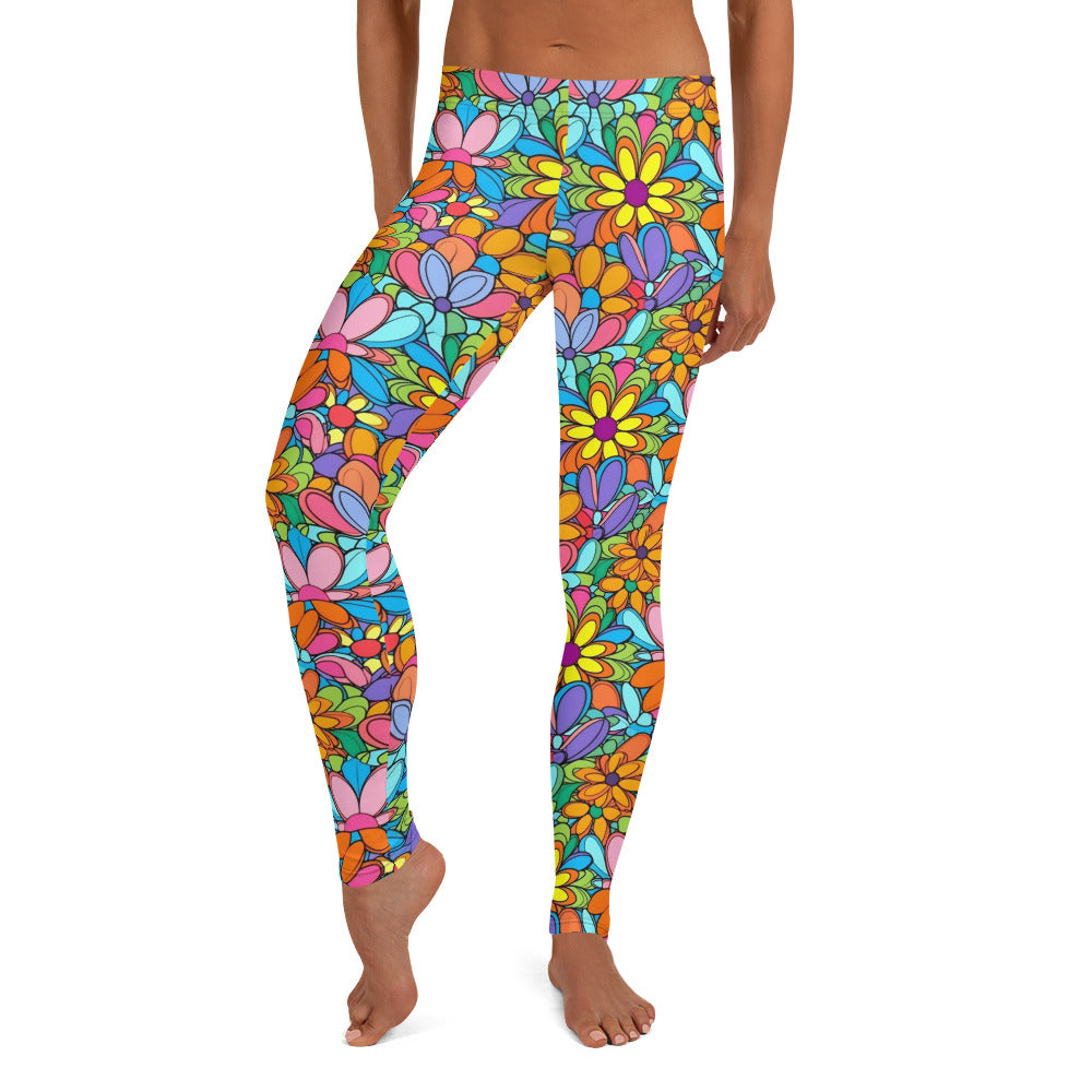 Bright Floral Hippie Leggings