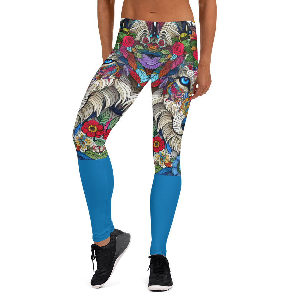 Shades of Blue Mandala Wolf Leggings