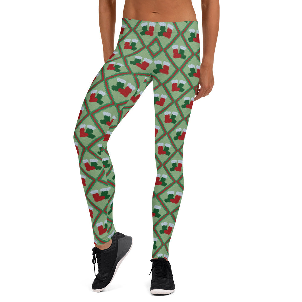 Christmas Stockings Socks Printed Leggings