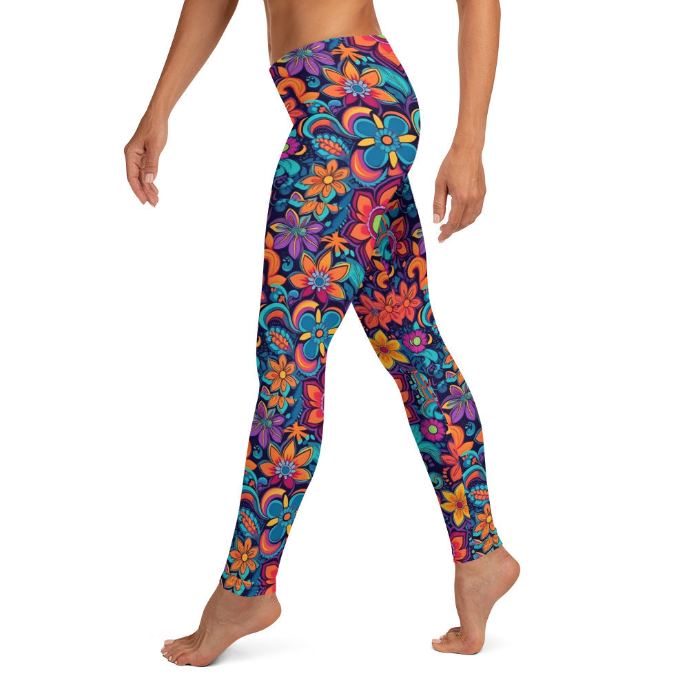 Hippie Floral Print Leggings