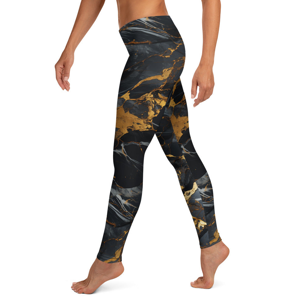 Black & Gold Marble Leggings