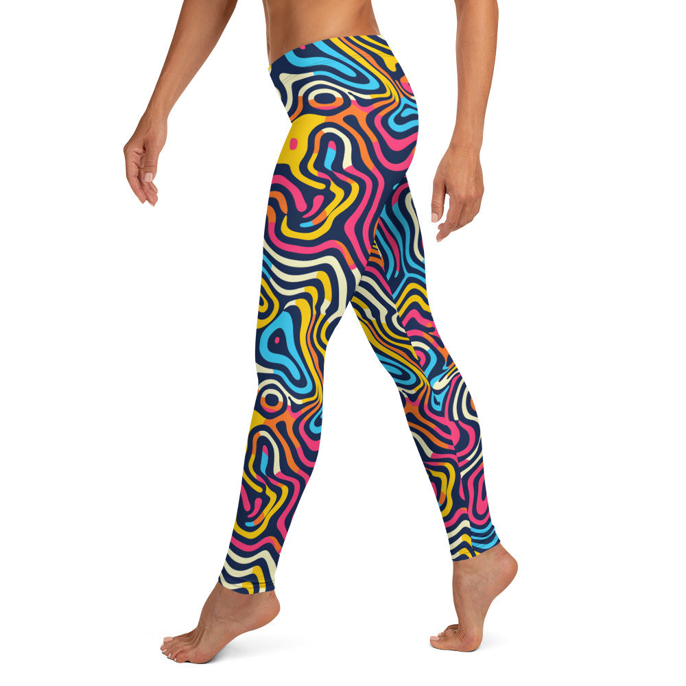 Psychedelic Waves Pattern Leggings