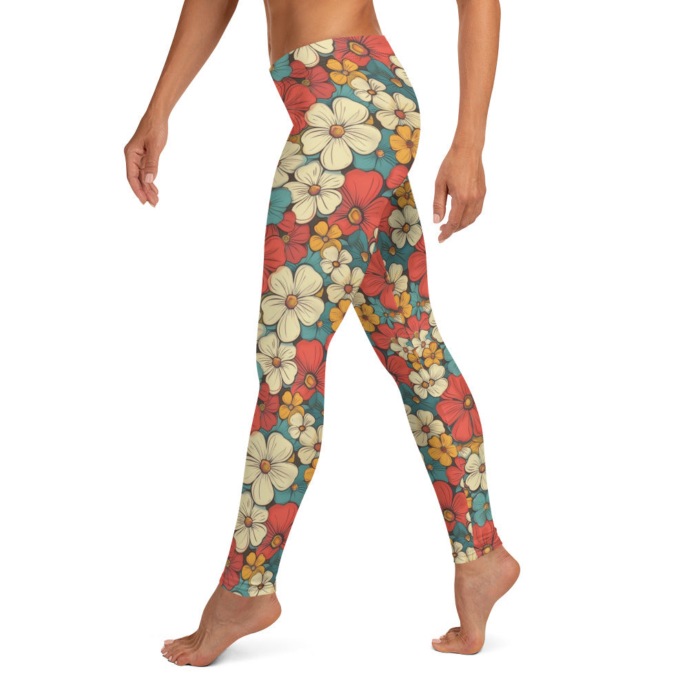 Groovy Floral Pattern Leggings