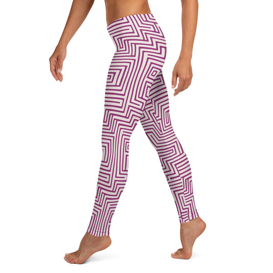 Purple Maze Pattern Leggings