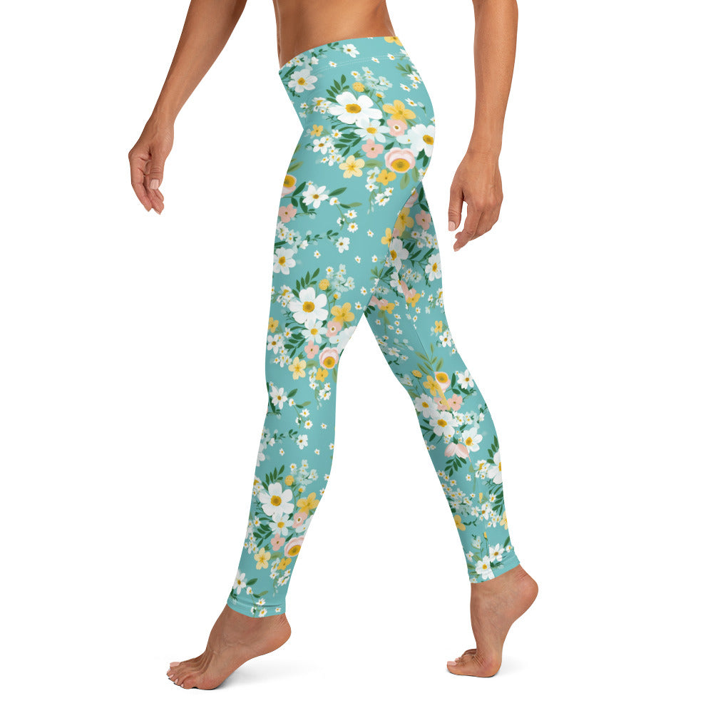 Pastel Floral Garden Leggings