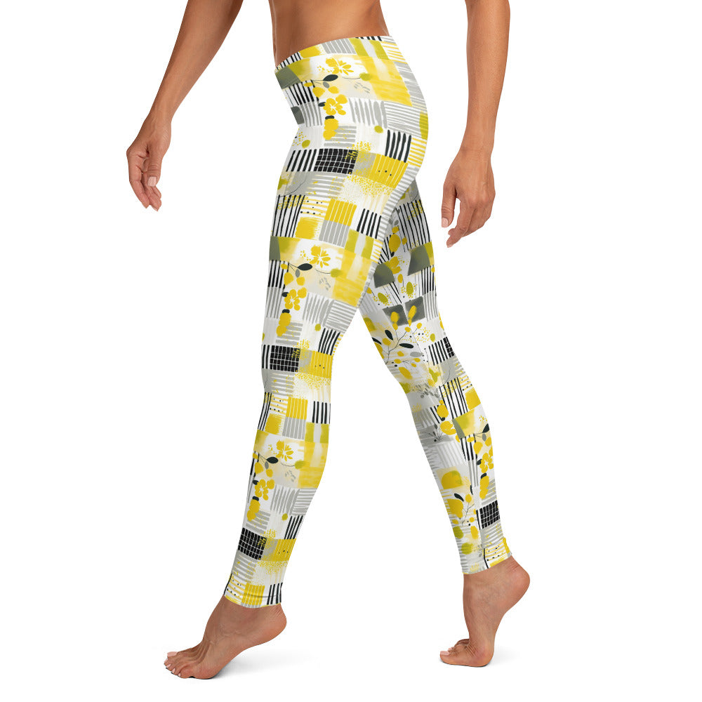 Yellow Bloom Printed Leggings