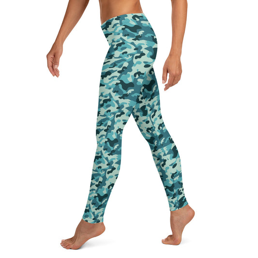 Turquoise Camouflage Leggings