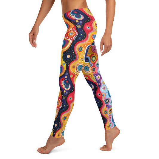 Vibrant Psychedelic Pattern Printed Leggings