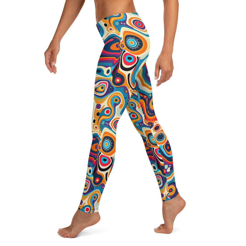 Psychedelic Circles Pattern Printed Leggings