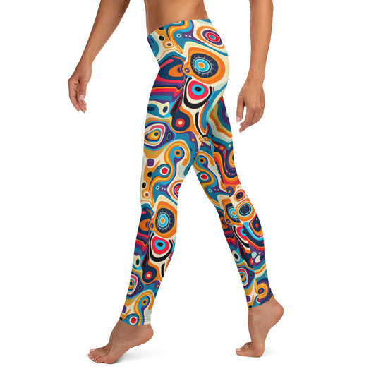 Psychedelic Circles Pattern Printed Leggings