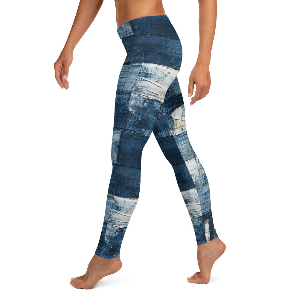 Washed Denim Print Leggings