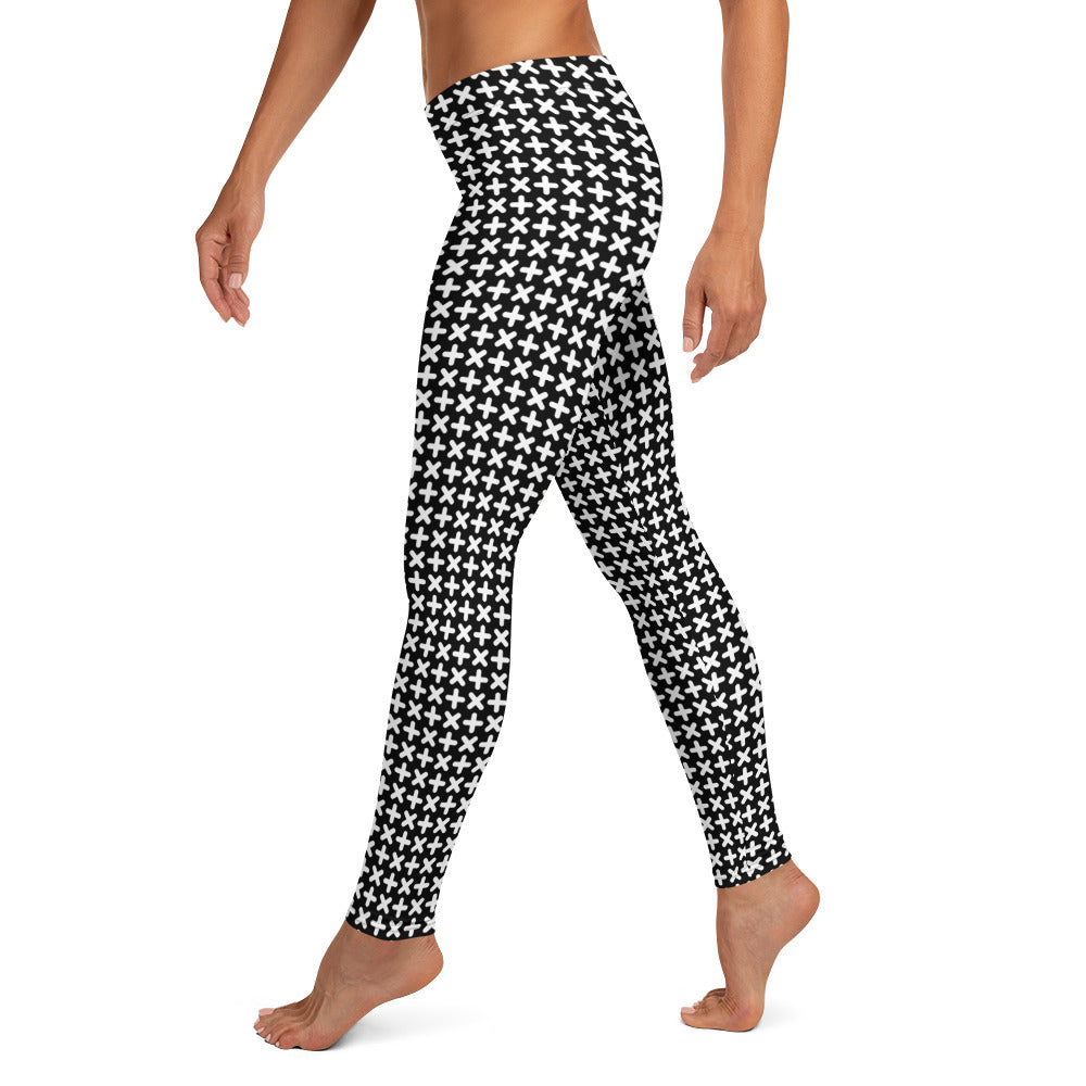 Black Geometric Pattern Leggings