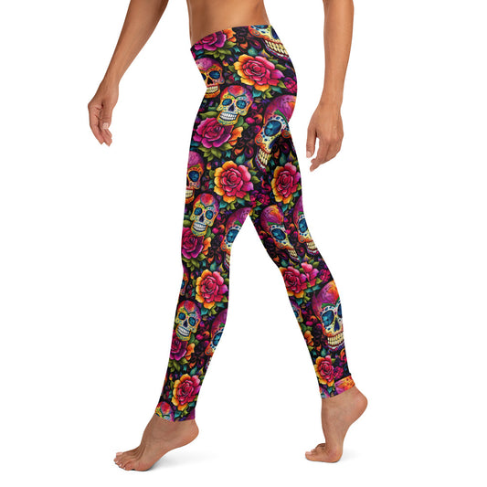 Sugar Skulls & Roses Printed Leggings