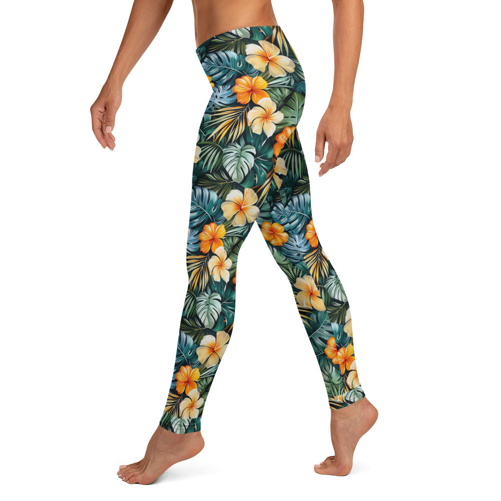 Tropical Floral Pattern Leggings