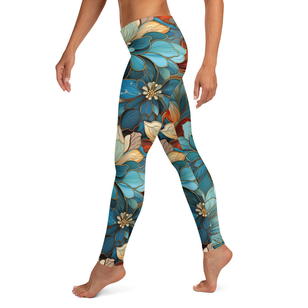 Floral Party Cloisonne Floral Printed Leggings