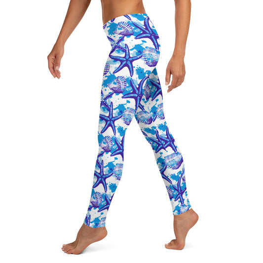 Preppy Starfish & Shells Printed Leggings