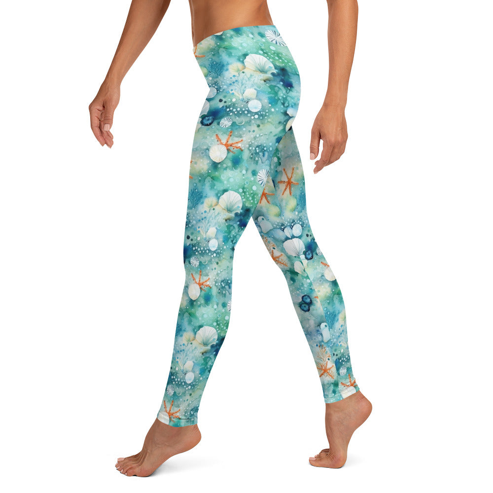 Star Fish Coral Life Printed Leggings