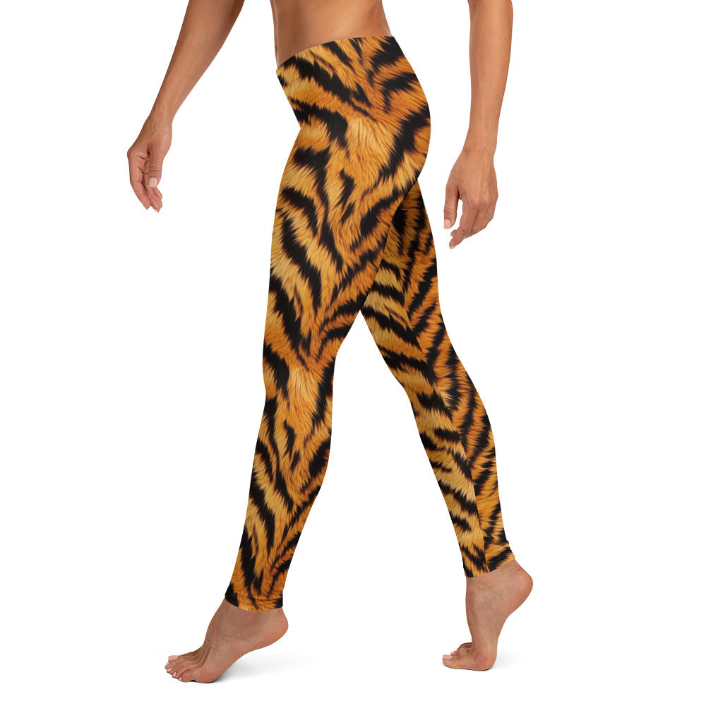 Tiger Fur Pattern Printed Leggings