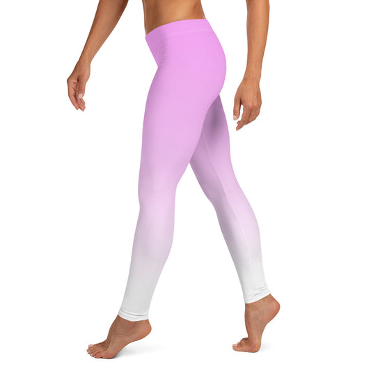 Ombre Pink to White Printed Leggings