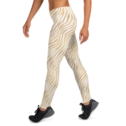 Golden Zebra Skin Printed Leggings