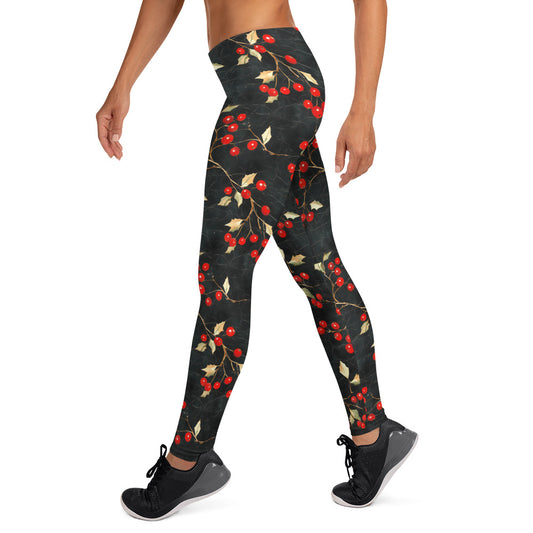 Red Cherries Holiday Spirit Leggings