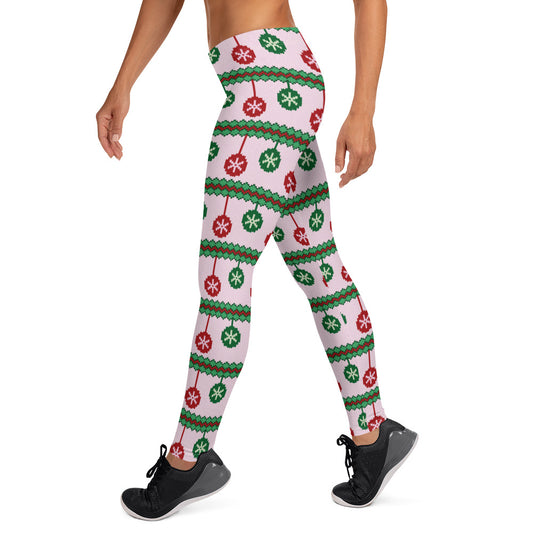 Christmas Ornament Ugly Sweater Pattern Leggings