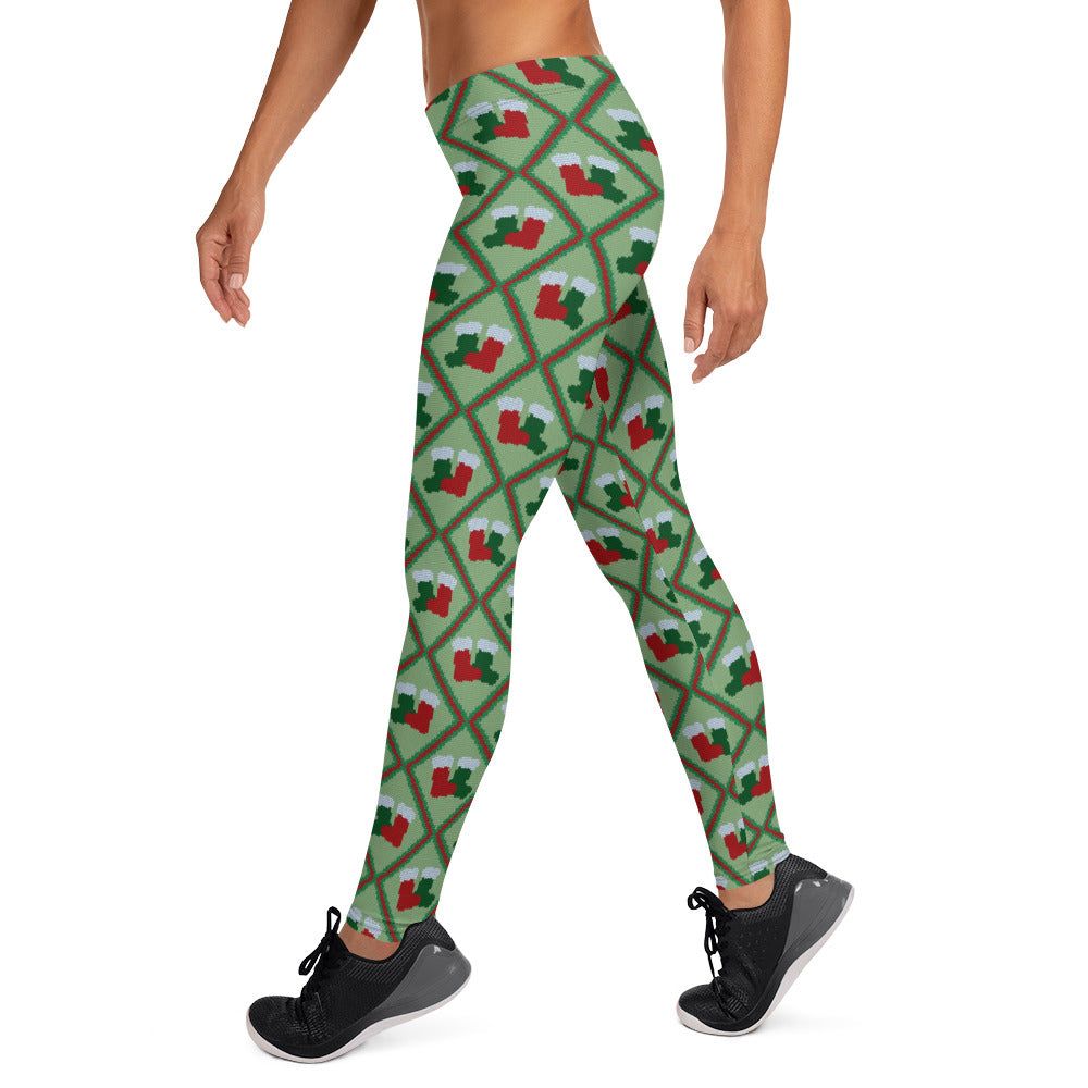 Christmas Stockings Socks Printed Leggings