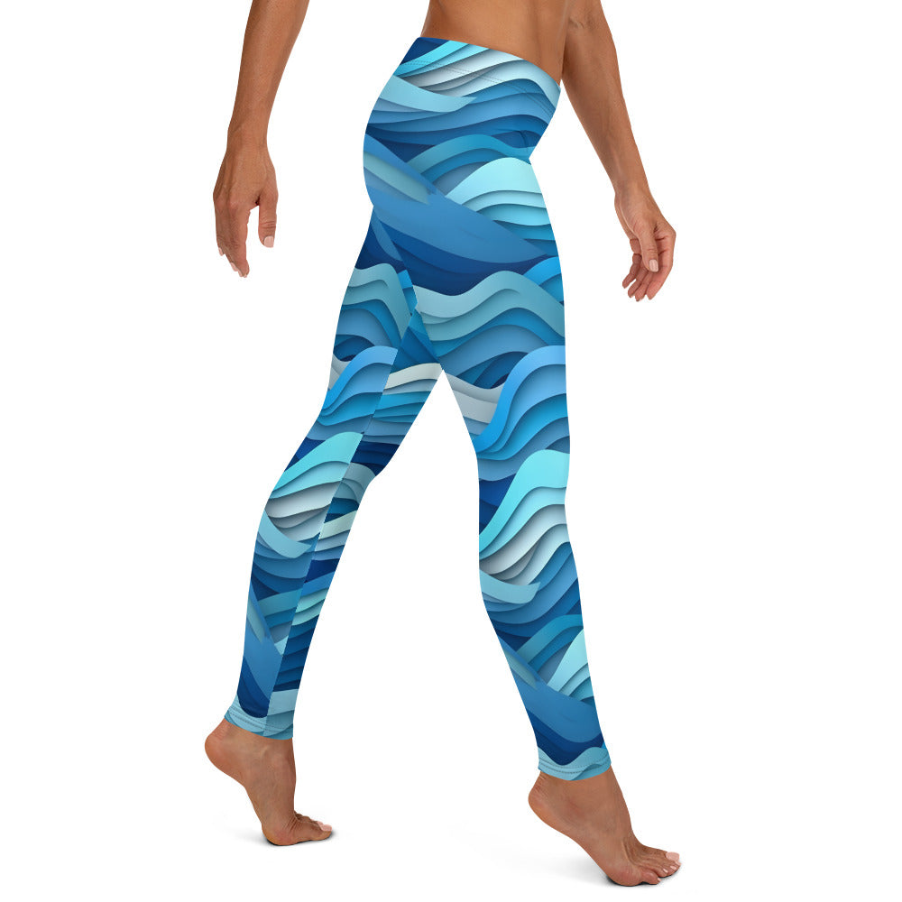 Waves Are Blue Leggings