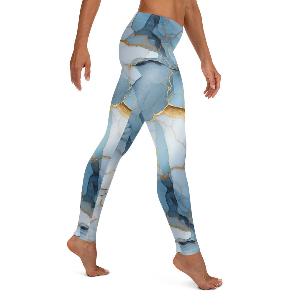 Sky Blue Marble Leggings