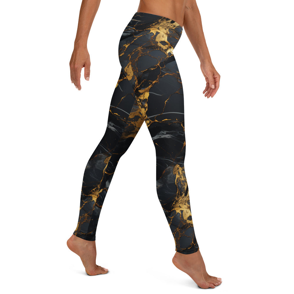 Black & Gold Marble Leggings