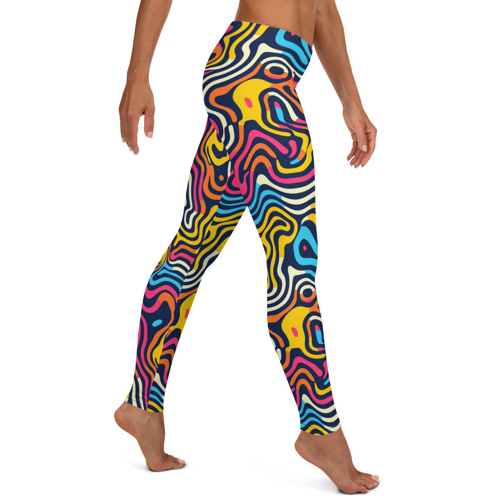 Psychedelic Waves Pattern Leggings