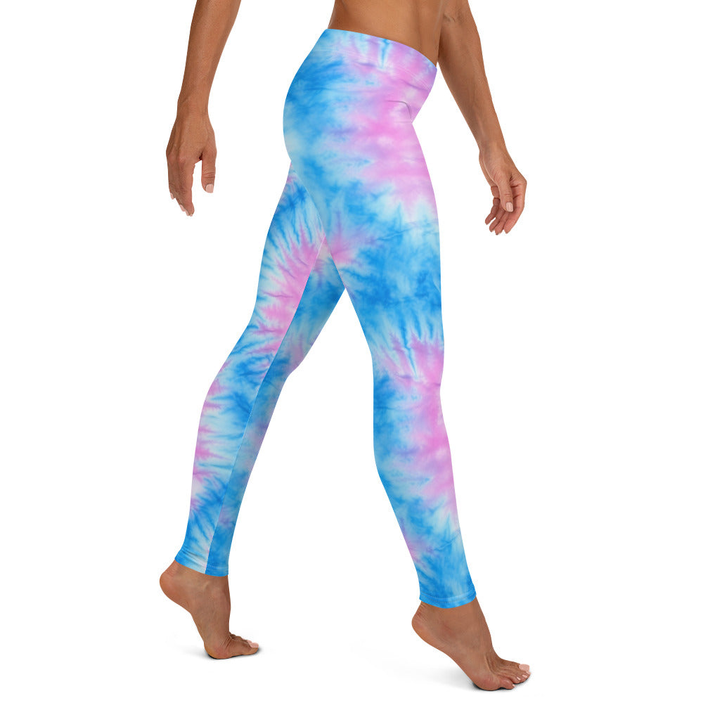 Pink & Baby Blue Tie Dye Leggings