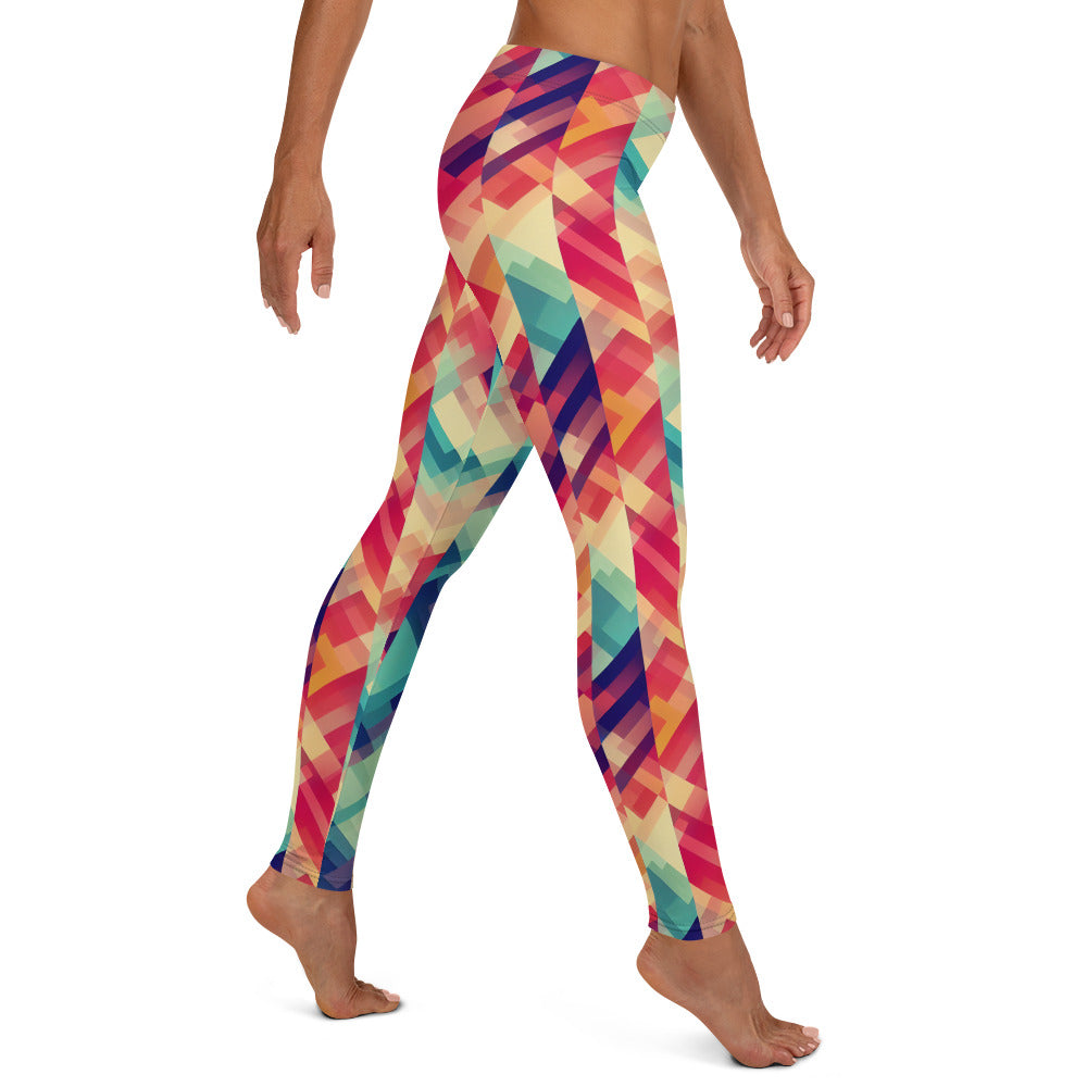 Multi Color Geometric Pattern Leggings