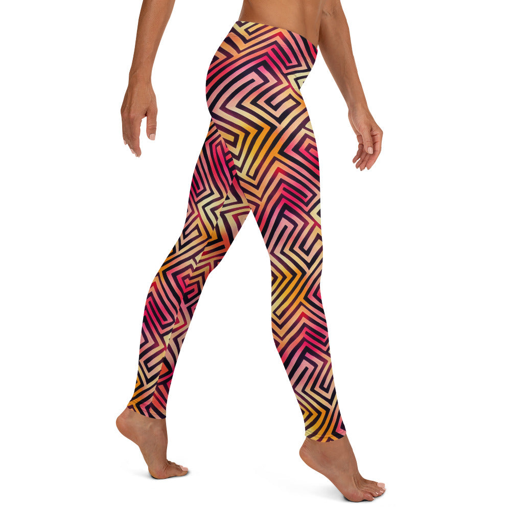 Colorful Maze Pattern Leggings