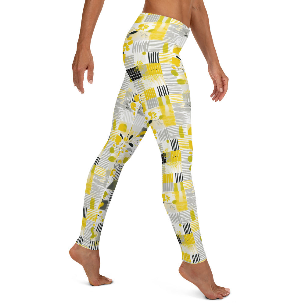 Yellow Bloom Printed Leggings