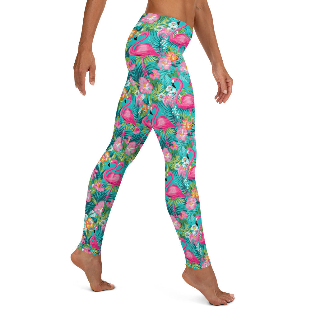 Tropical Flamingo Printed Leggings