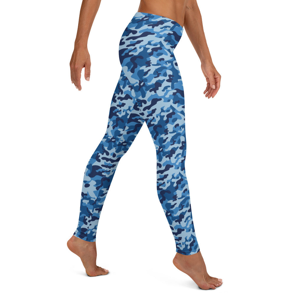 Blue Camouflage Leggings