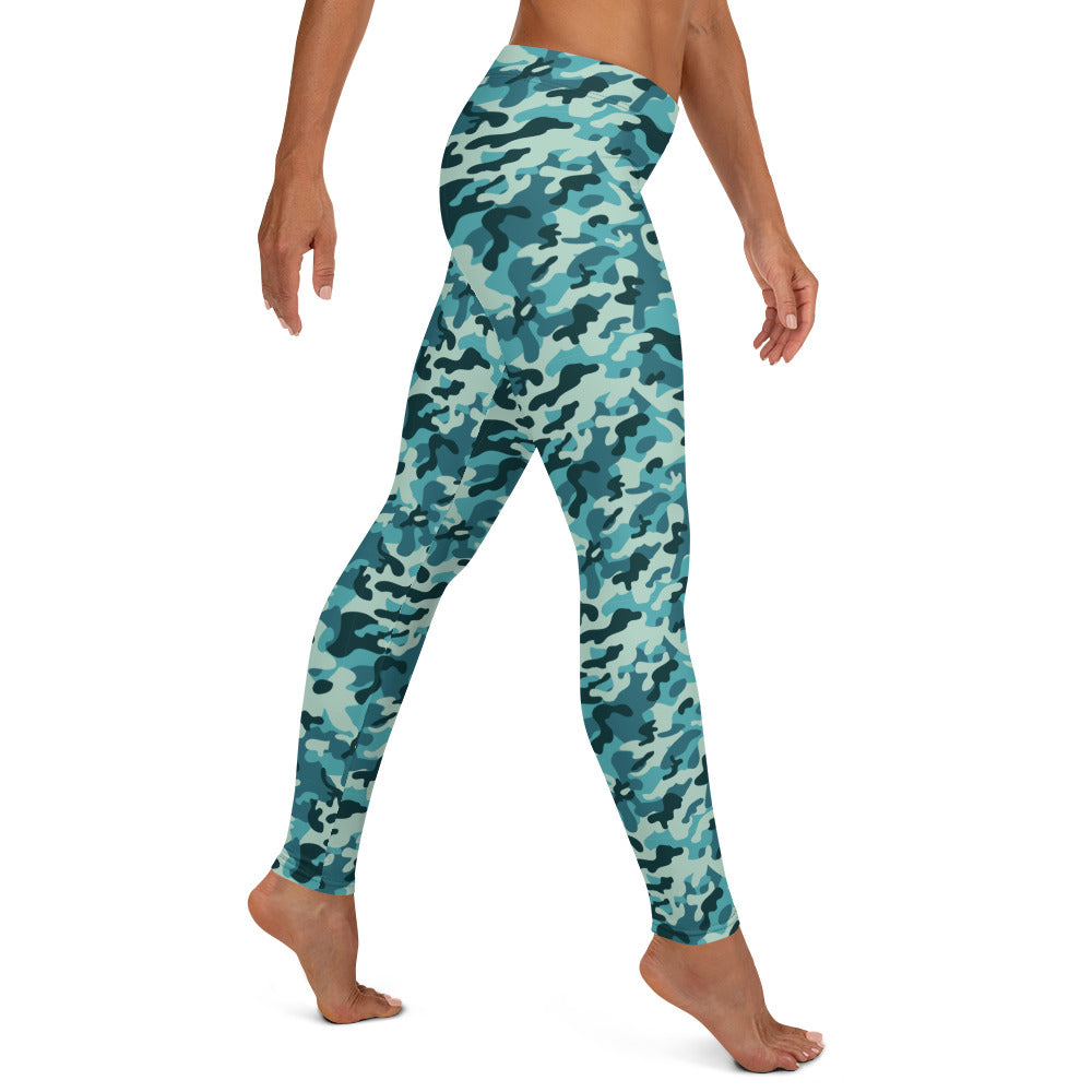 Turquoise Camouflage Leggings