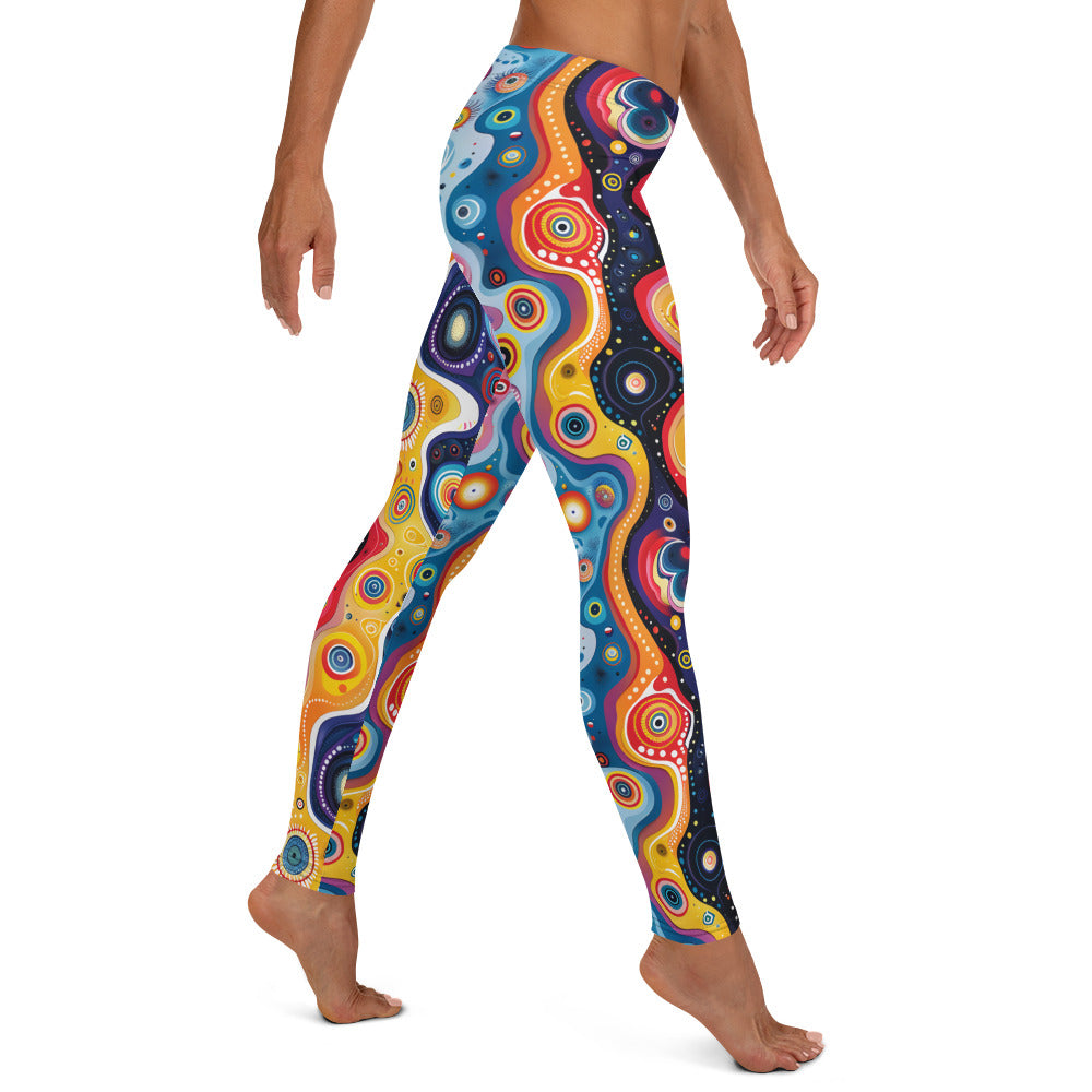 Vibrant Psychedelic Pattern Printed Leggings