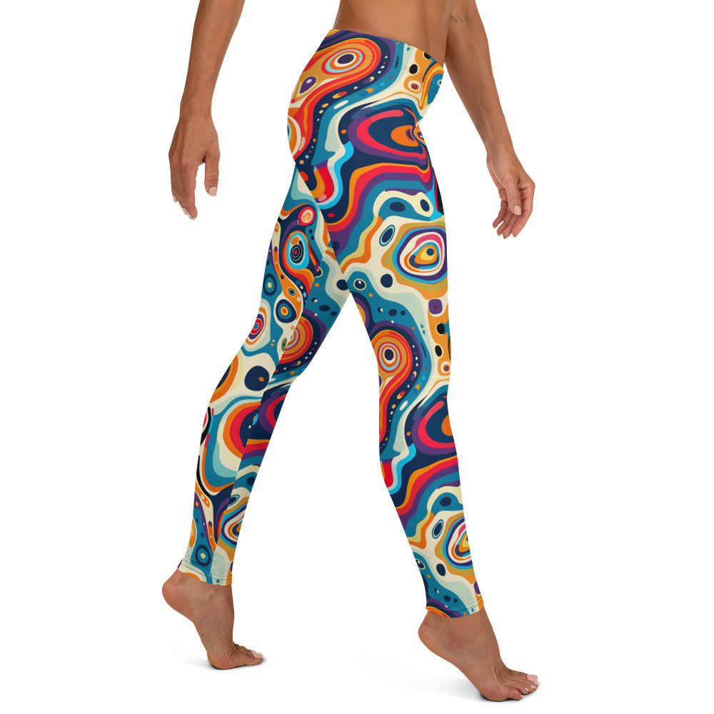 Psychedelic Circles Pattern Printed Leggings