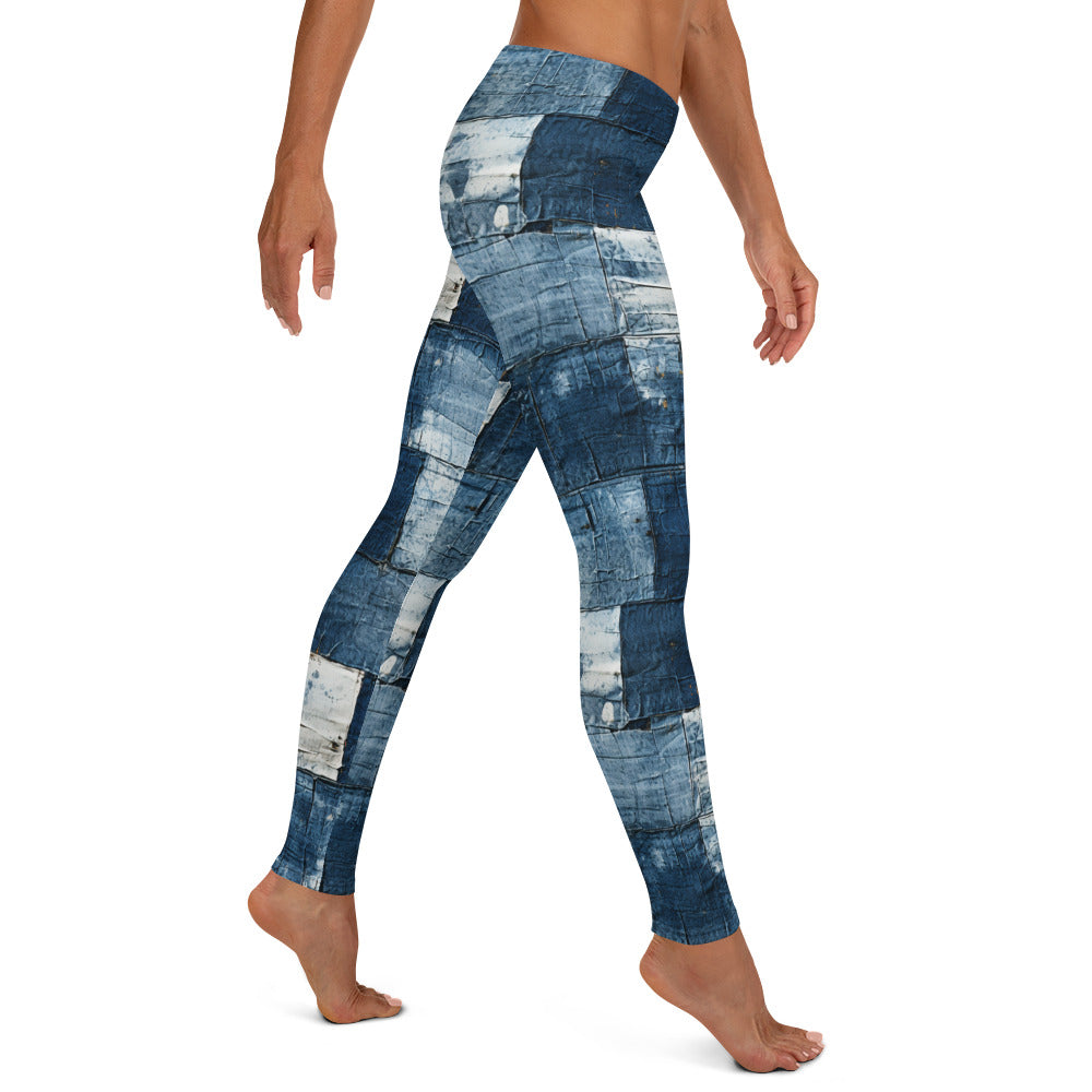 Washed Denim Print Leggings